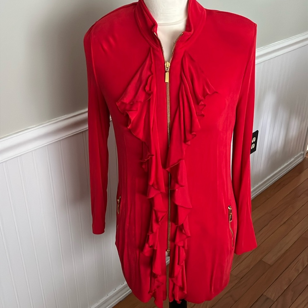 Chico’s Travelers Classic Ruffle Jacket Size 0